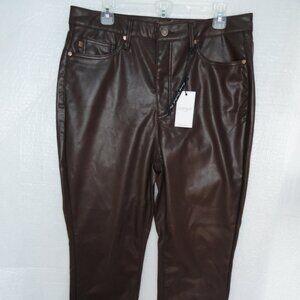 Judy Blue Brown Faux Leather Pants Espresso Vegan Leather Women's Size 15 / 32